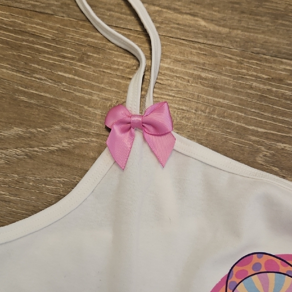 Sugar Thrillz XXL NWT White Tank with MUSHROOMSAND  Pink Accents - Picture 4 of 4